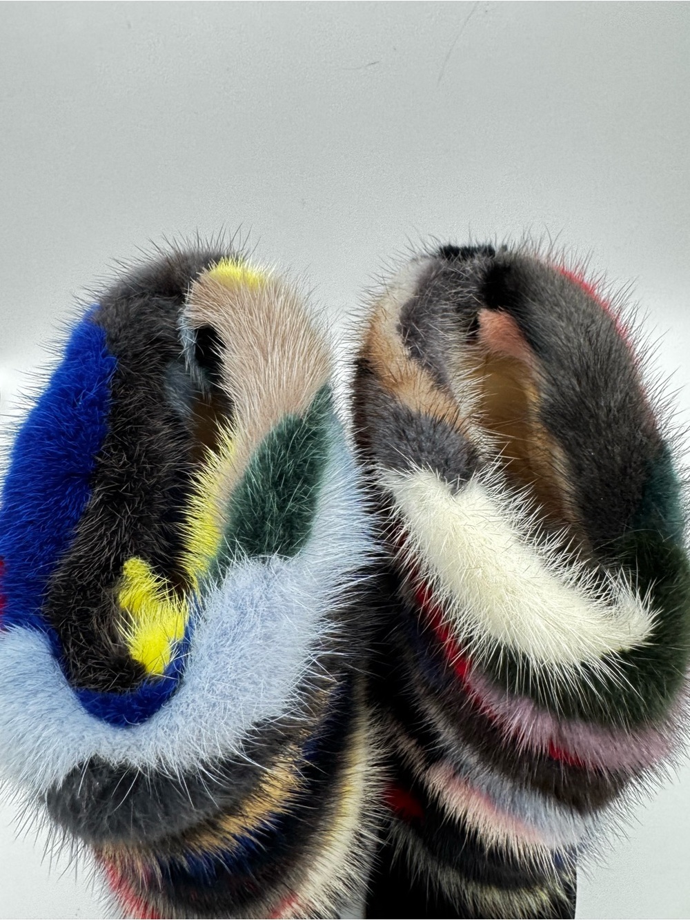 Christian Louboutin Alexandra 70 Multicolor Mink Fur Ankle Boots Size 36 - Picture 4 of 9